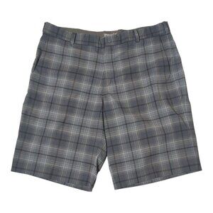Nike Golf Plaid Shorts Mens 38 Preppy Tour Performance Gray Dri-Fit Lightweight